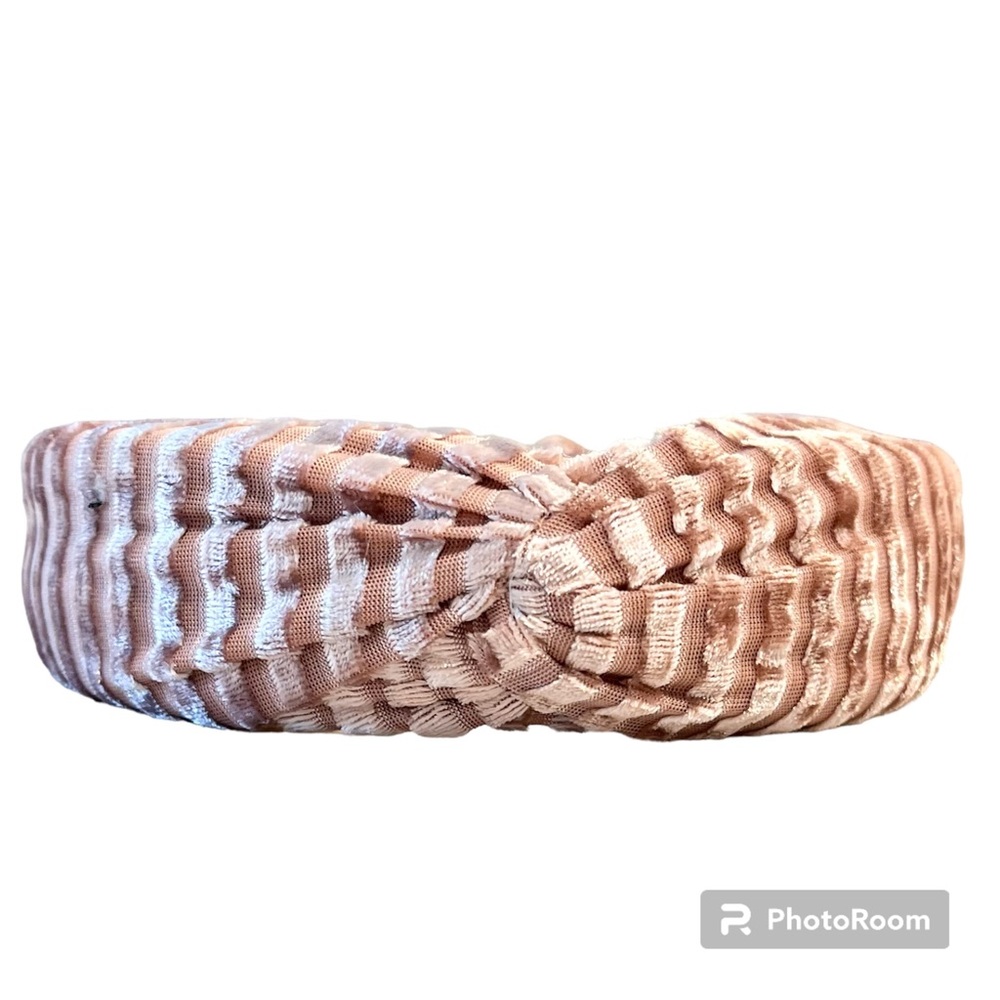 Anthropologie Velvet Headband, Winona, Pale Blush Pink, Rose Gold, Knotted Knot